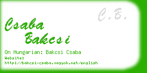 csaba bakcsi business card